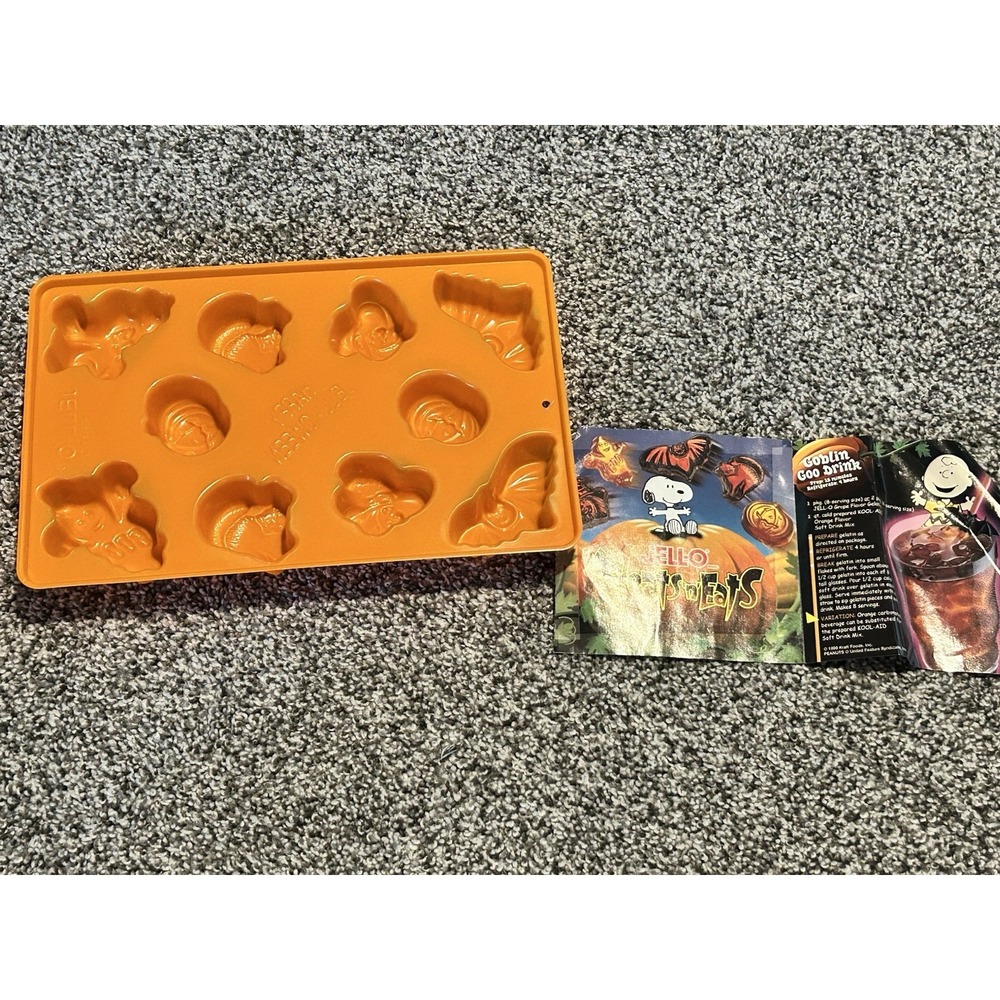 New Vintage Halloween Jell-O Jigglers Gelatin‎ Molds Boo Cat Ghost W Recipe Book